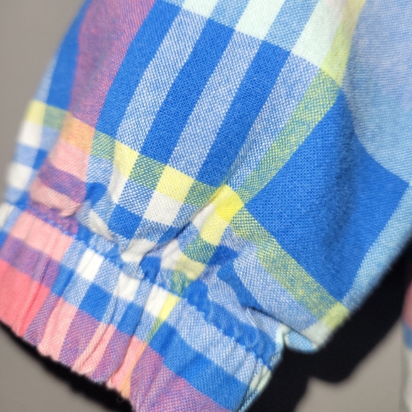 🦛 Vintage Gymboree Hippos and Blues Cotton Plaid Hooded Jacket Baby Boys 6-12 - Picture 5 of 8